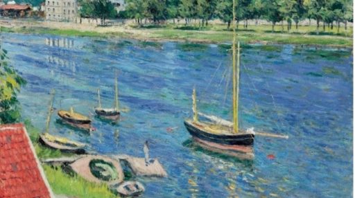 La Seine à Argenteuil, bateaux au mouillage, Gustave Caillebotte, 1883